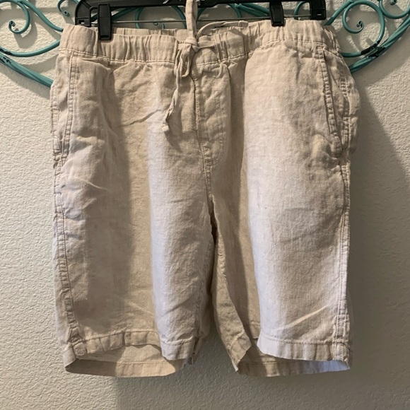 Saks Fifth Avenue Beige Linen shorts - Picture 1 of 3